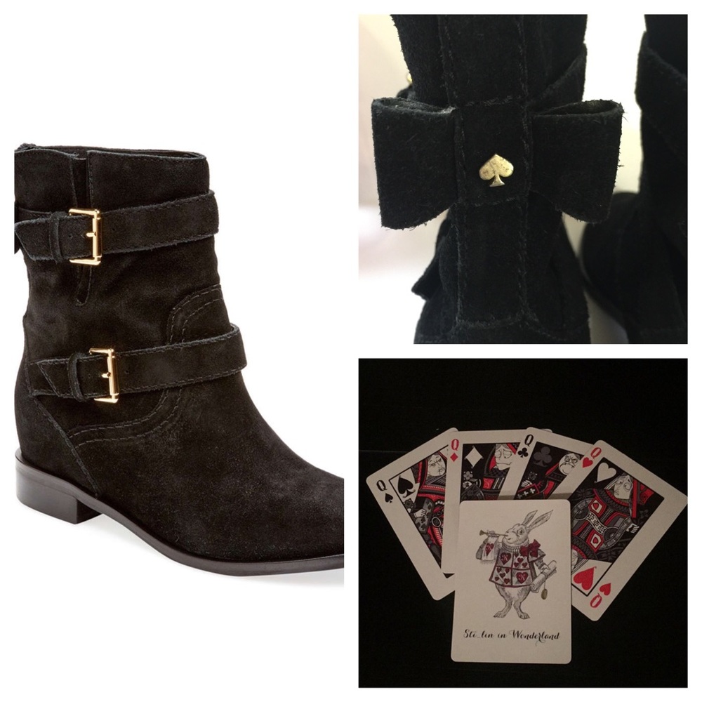 New Kate Spade Sabina Boots Sz 5.5 Black Suede